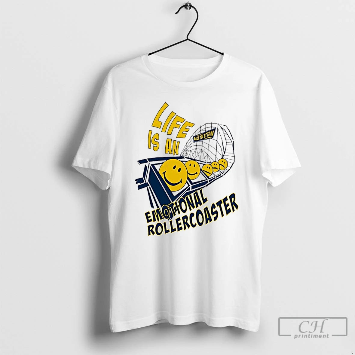 Premium Michigan Wolverines Sack The Stigma Emotional Rollercoaster Life Is An T-Shirts, Hoodie, Sweatshirt | PopFlextees.com