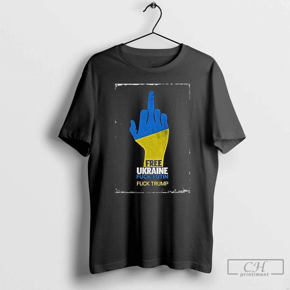 Premium Middle Finger Free Ukraine Fuck Putin Fuck Trump Political T-Shirts, Hoodie, Sweatshirt | PopFlextees.com