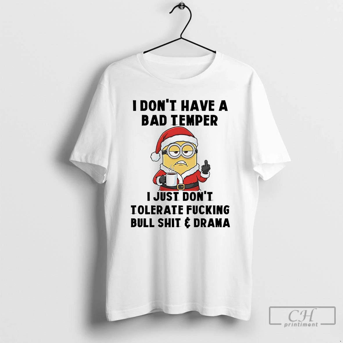 Premium Minion I Dont Have A Bad Temper I Just Dont Tolerate Christmas T Shirts Hoodie, Sweatshirt | PopFlextees.com