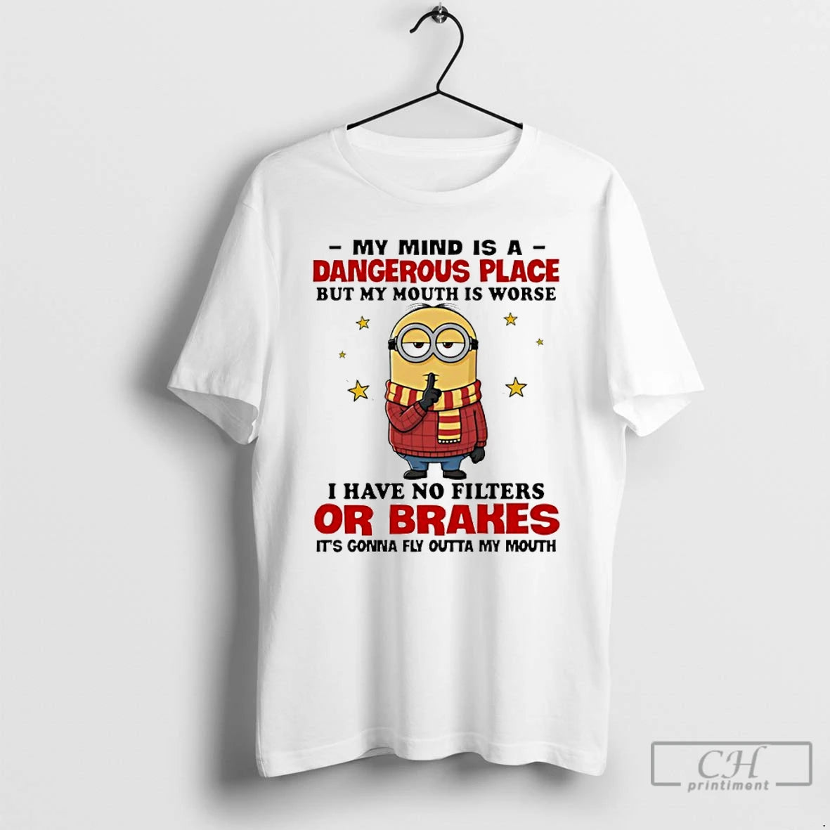 Premium Minion My Mind Is A Dangerous Place But My Mouth Is Worse I Have T-Shirts, Hoodie, Sweatshirt | PopFlextees.com