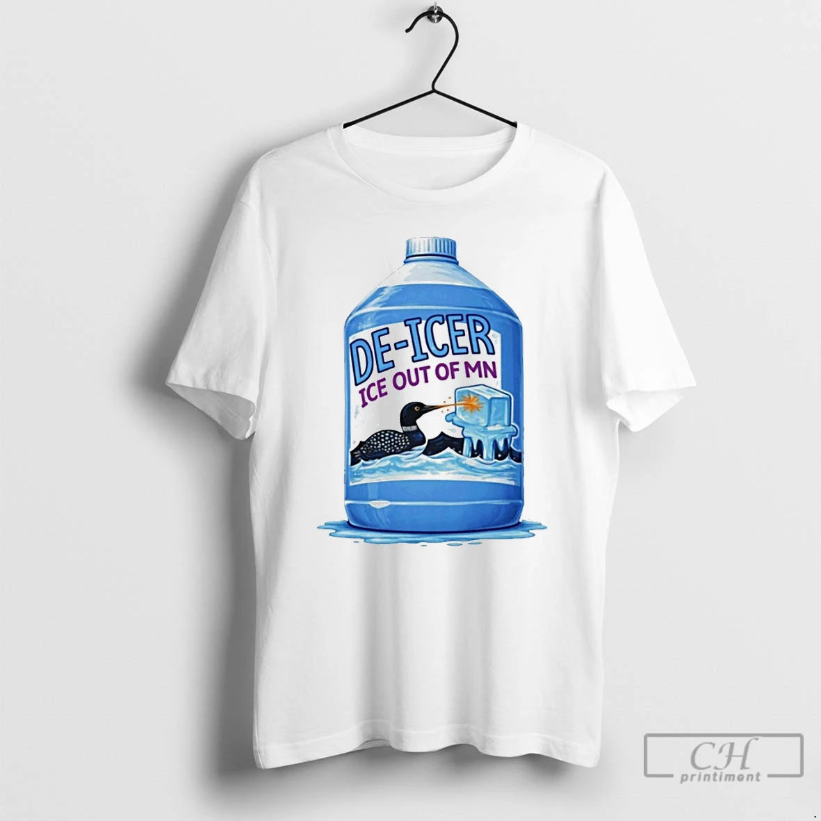 Premium Minnesota Anti Ice Protest De Icer Loon Graphic T-Shirts, Hoodie, Sweatshirt | PopFlextees.com