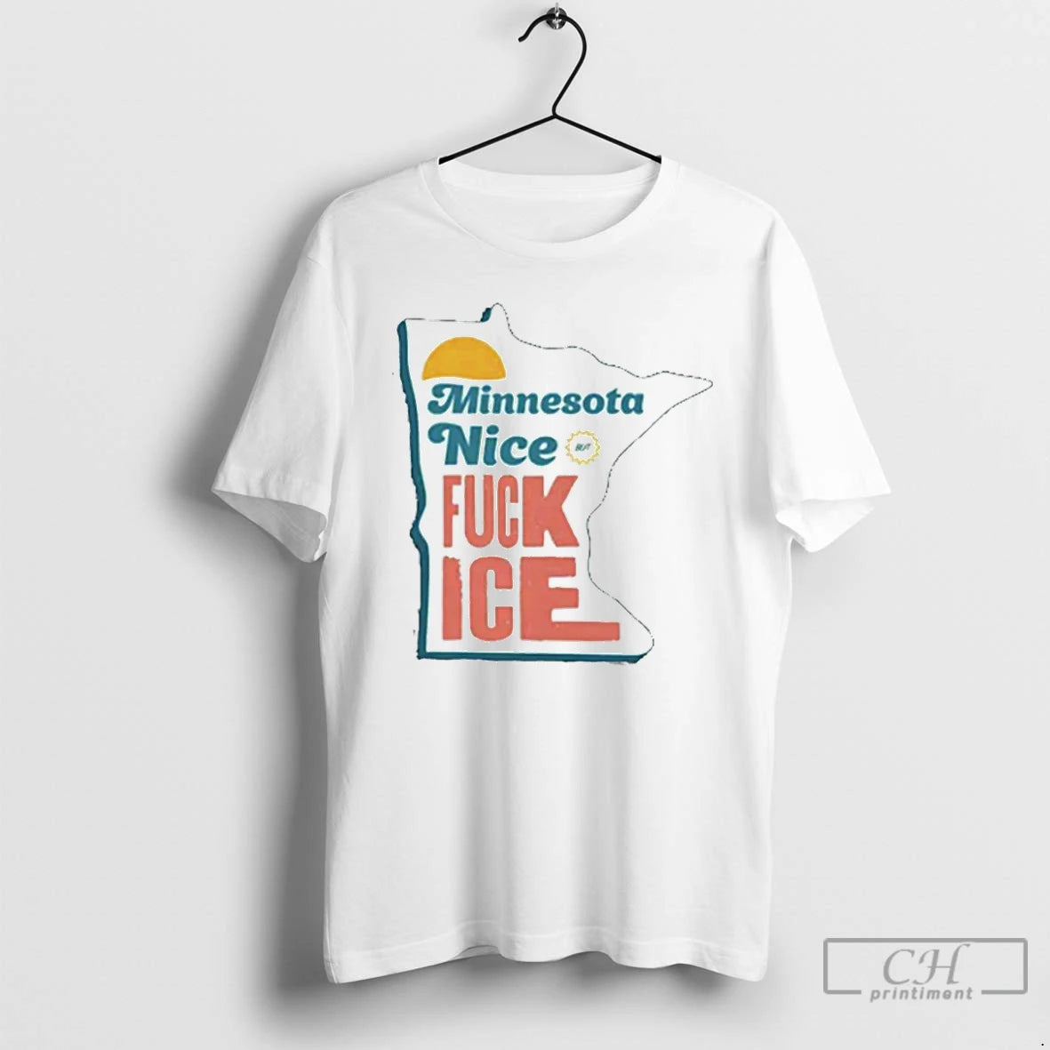 Premium Minnesota Nice Fuck Ice State Outline Retro Typography T-Shirts, Hoodie, Sweatshirt | PopFlextees.com