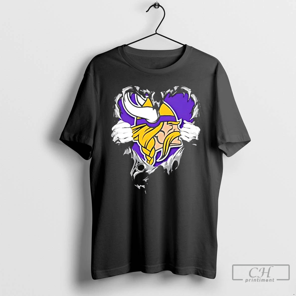 Premium Minnesota Vikings Rip The Chest Forever In My Heart T-Shirts, Hoodie, Sweatshirt | PopFlextees.com