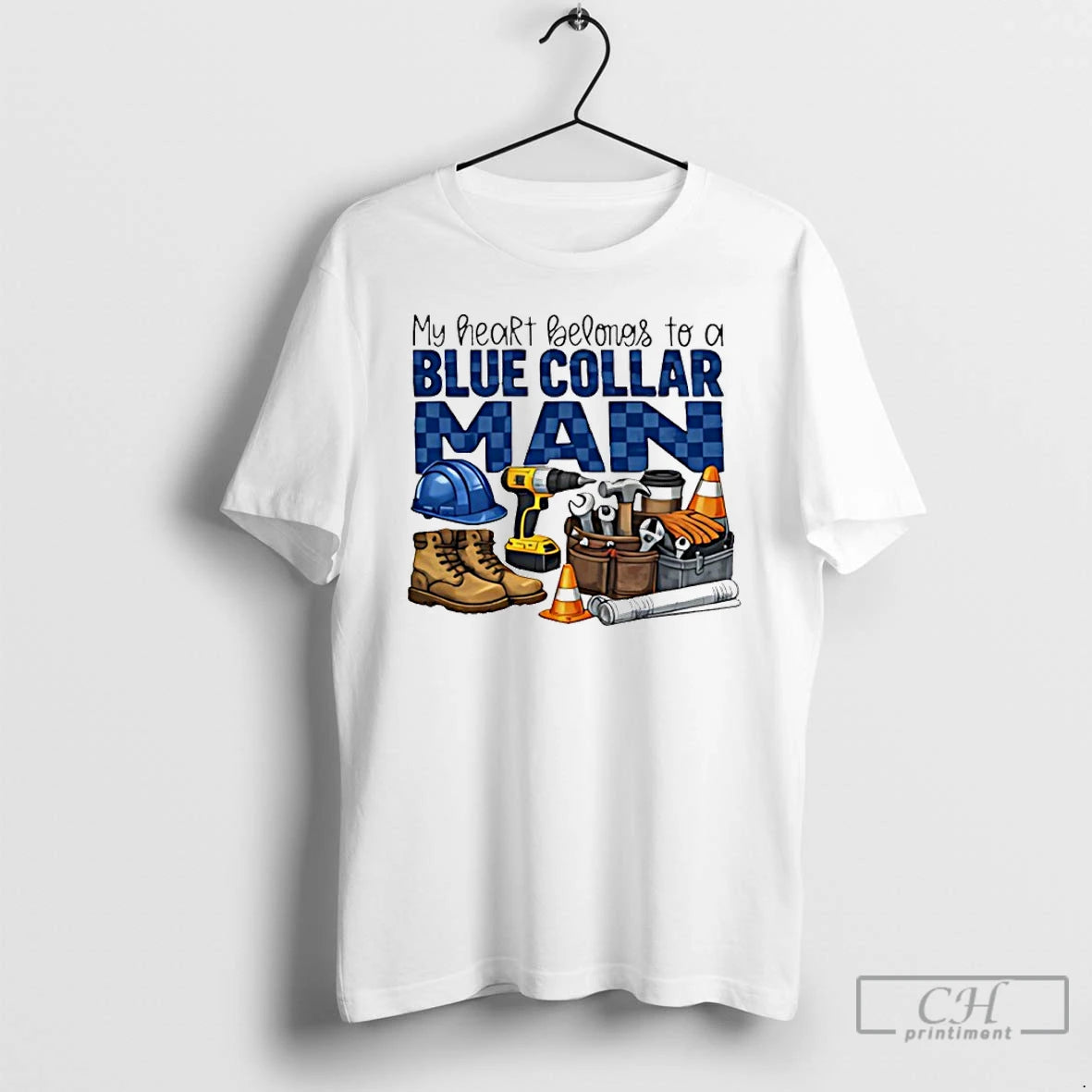 Premium My Heart Belongs To A Blue Collar Man T-Shirts, Hoodie, Sweatshirt | PopFlextees.com