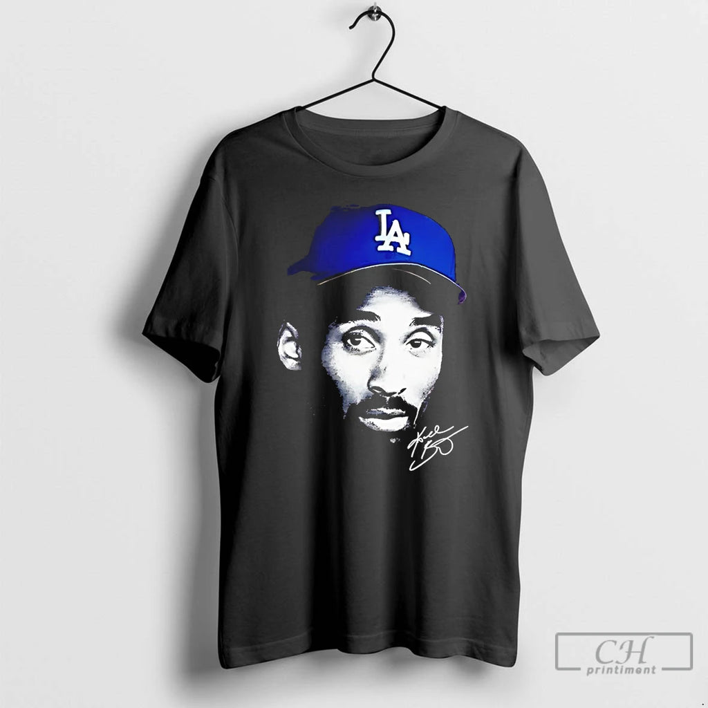 Premium Myles Garrett Wearing Kobe Bryant Big Face Los Angeles Dodgers Baseball Signature T Shirts