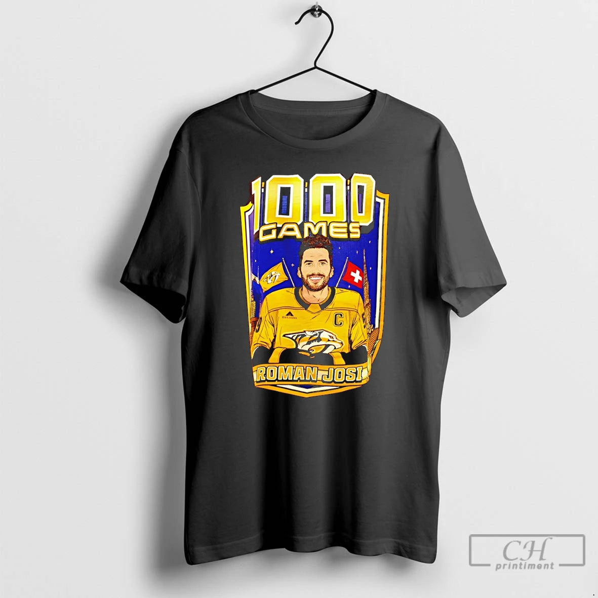 Premium Nashville Predators Roman Josi 1000 Games T-Shirts, Hoodie, Sweatshirt | PopFlextees.com