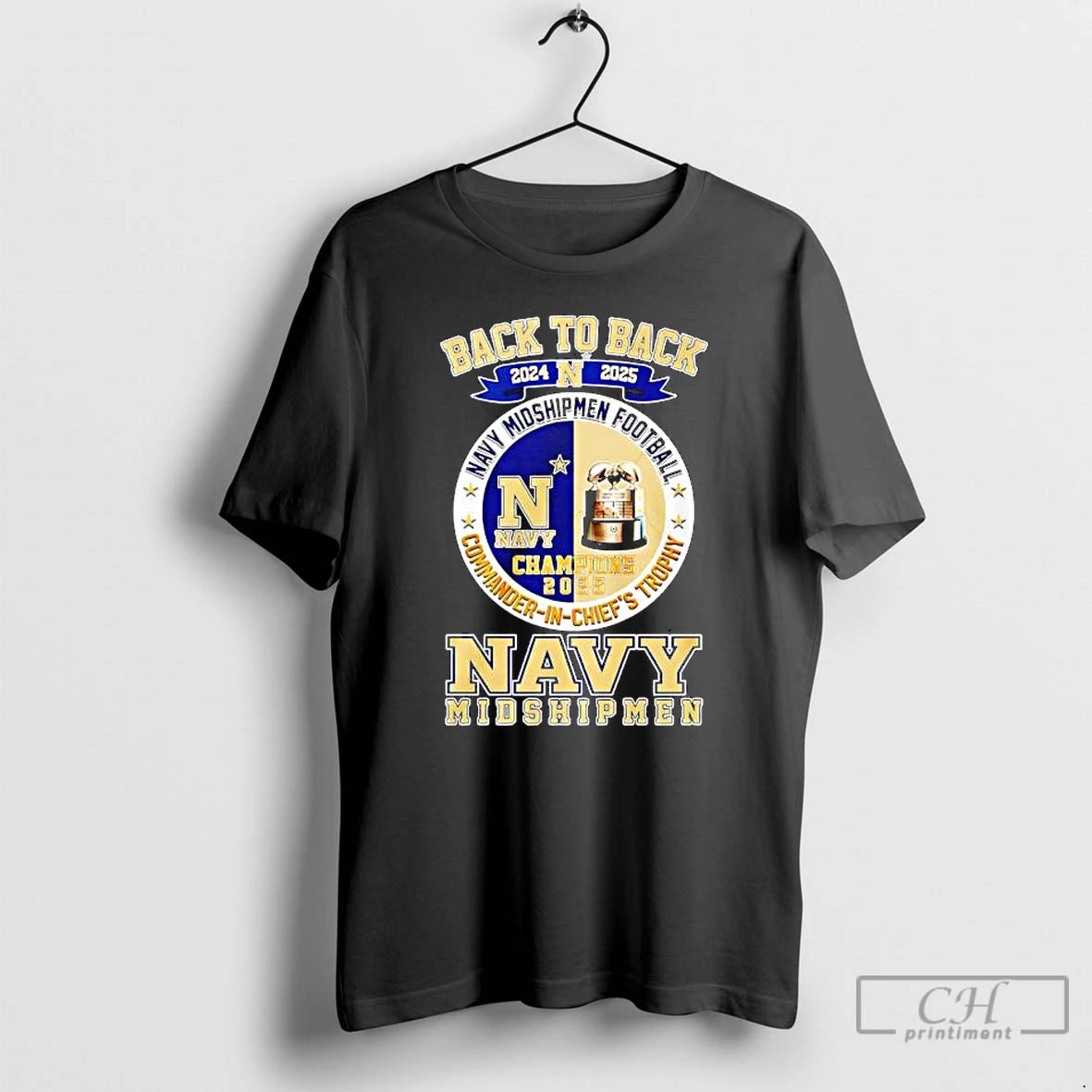 Navy Midshipmen Football Commander Chiefs Trophy Back Back T-Shirts, Hoodie, Sweatshirt