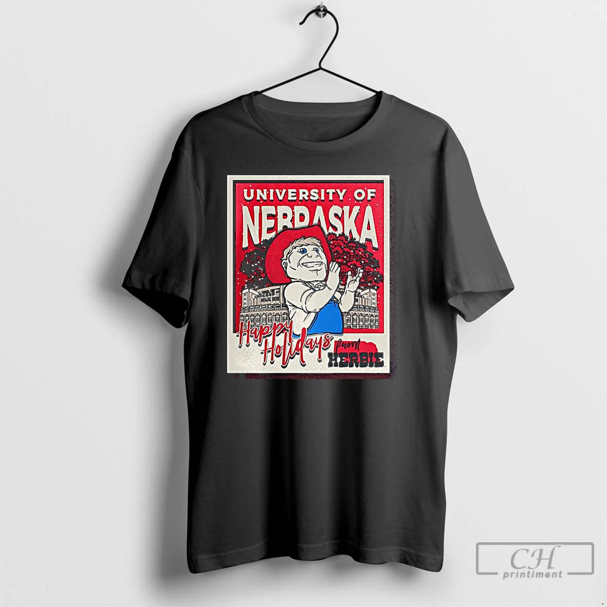Premium Nebraska Huskers University Happy Holidays T-Shirts, Hoodie, Sweatshirt | PopFlextees.com