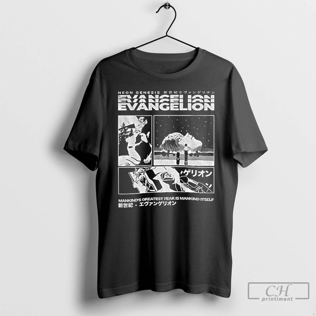 Premium Neon Genesis Evangelion Mankinds Greatest Fear Is Mankind Itself T-Shirts, Hoodie, Sweatshirt | PopFlextees.com