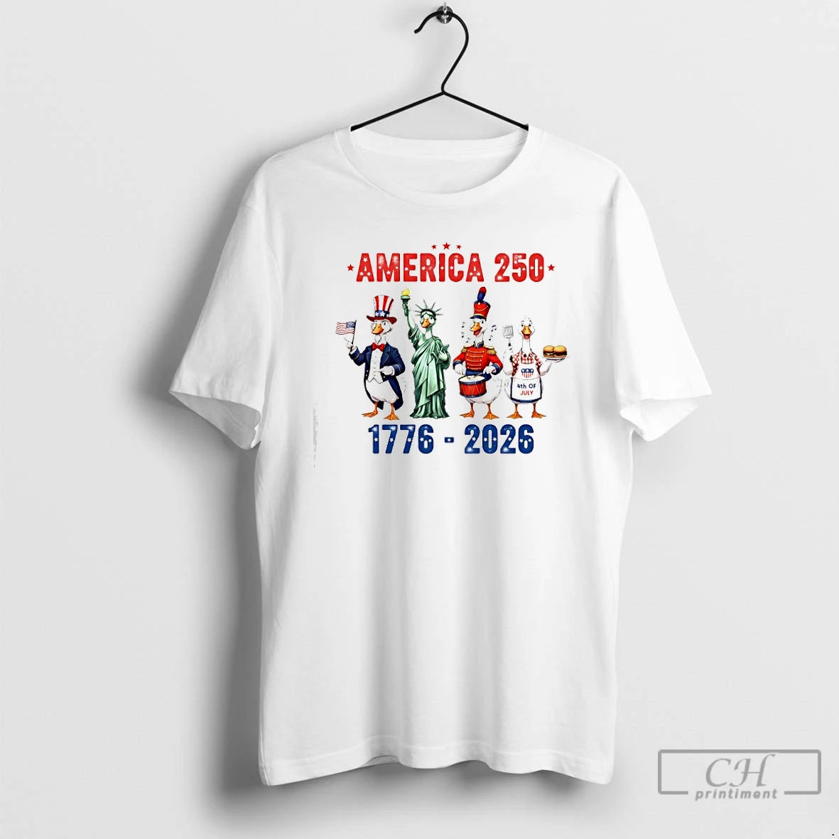Premium New America 250 Funny Patriotic Duck 1776 2026 T-Shirts, Hoodie, Sweatshirt | PopFlextees.com