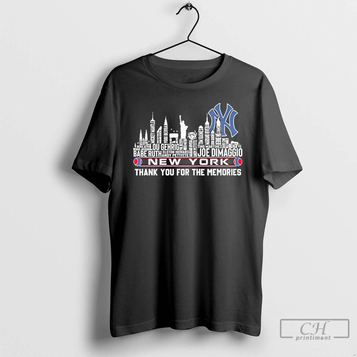 New York Yankees Name Players City Skyline Shape Thank You Memories T-Shirts, Hoodie, Sweatshirt
