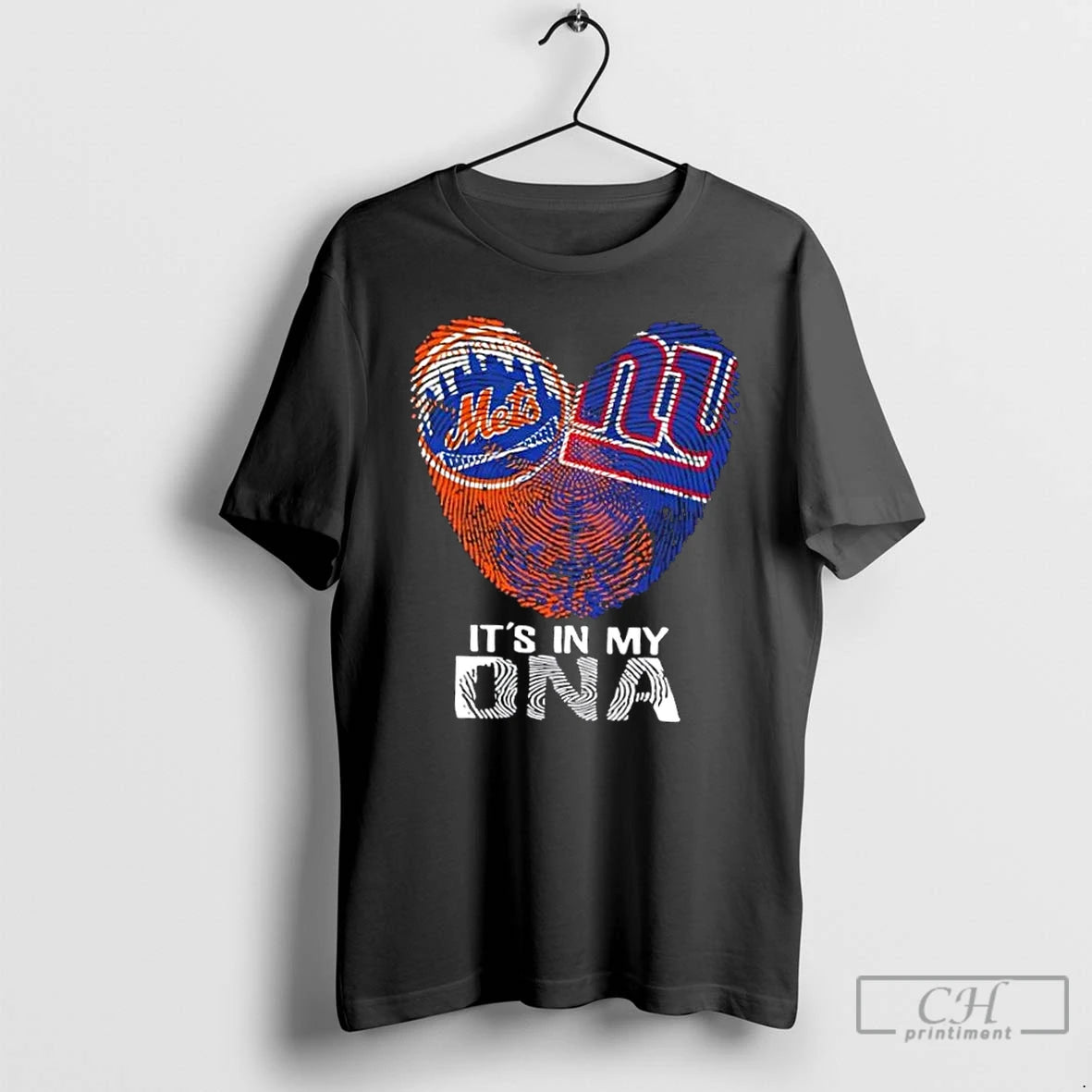 Premium New York City Sports Mets X Giants Its In My Dna Fingerprint Heart T-Shirts, Hoodie, Sweatshirt | PopFlextees.com