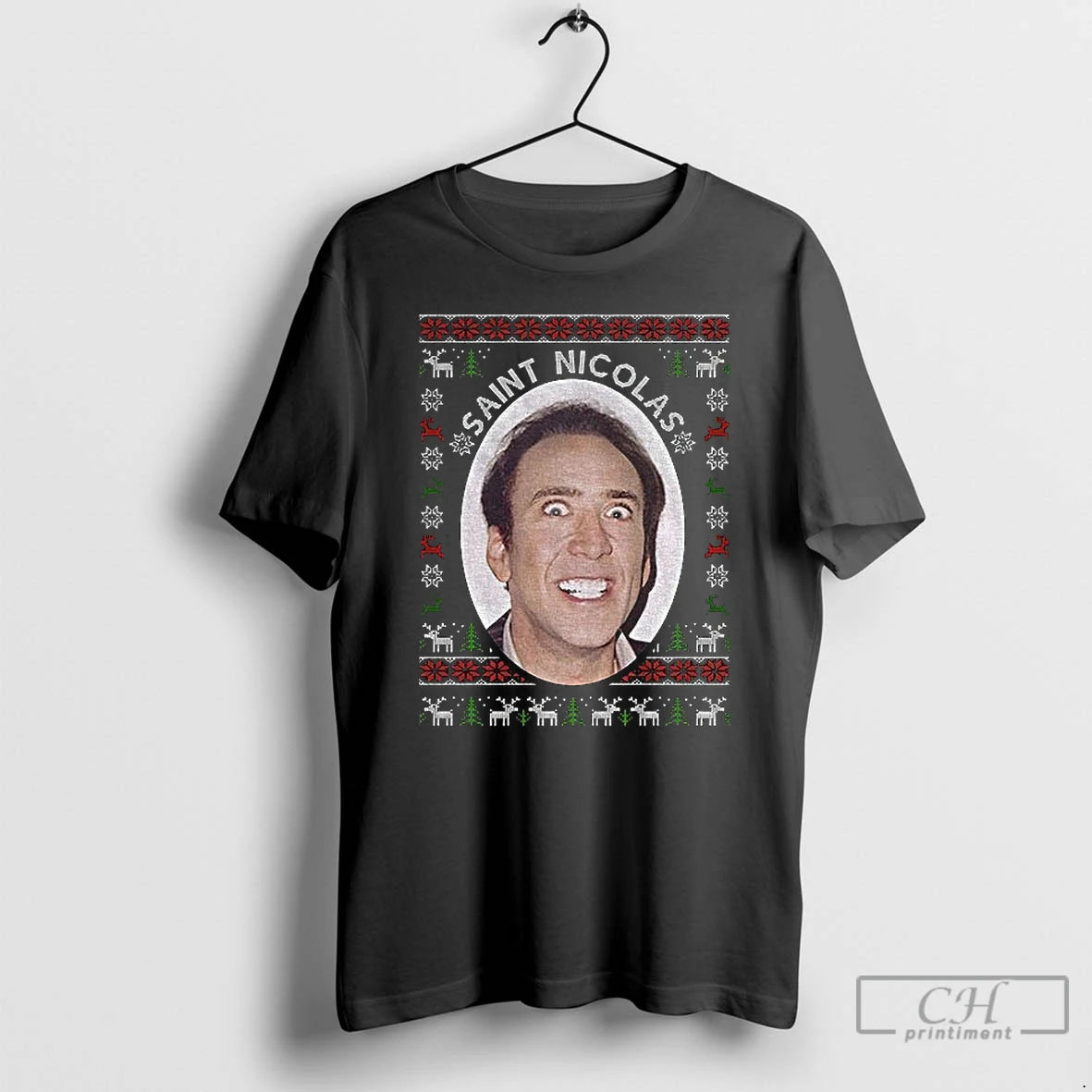 Premium Nicholas Cage Christmas Saint Nicolas T-Shirts, Hoodie, Sweatshirt | PopFlextees.com