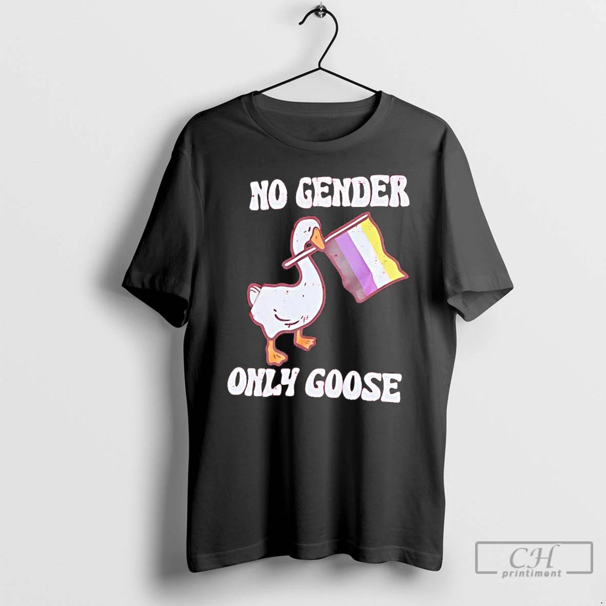 Premium Non Binary Pride Flag No Gender Only Goose Tee Hoodie, Sweatshirt | PopFlextees.com
