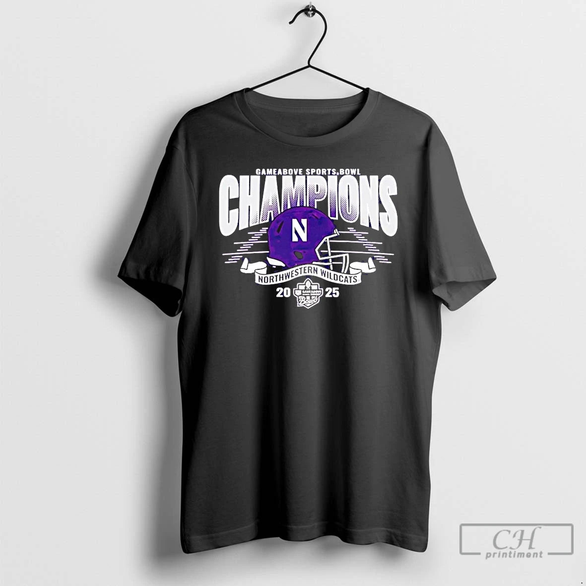 Premium Northwestern Wildcats 2025 Gameabove Sports Bowl Champions Helmet T-Shirts, Hoodie, Sweatshirt | PopFlextees.com