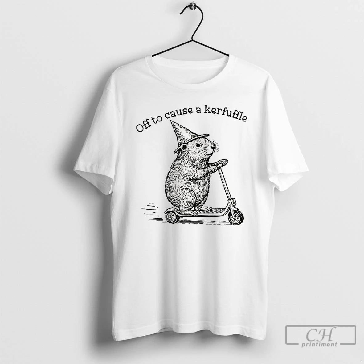 Premium Off To Cause A Kerfuffle Groundhog Scooter T-Shirts, Hoodie, Sweatshirt | PopFlextees.com