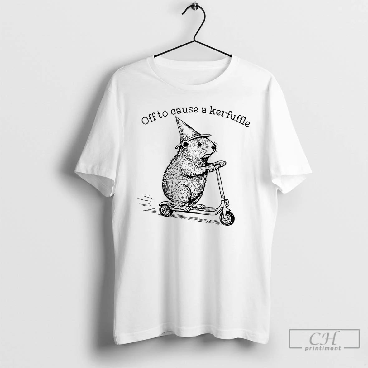Premium Off To Cause A Kerfuffle With Groundhog Scooter T-Shirts, Hoodie, Sweatshirt | PopFlextees.com