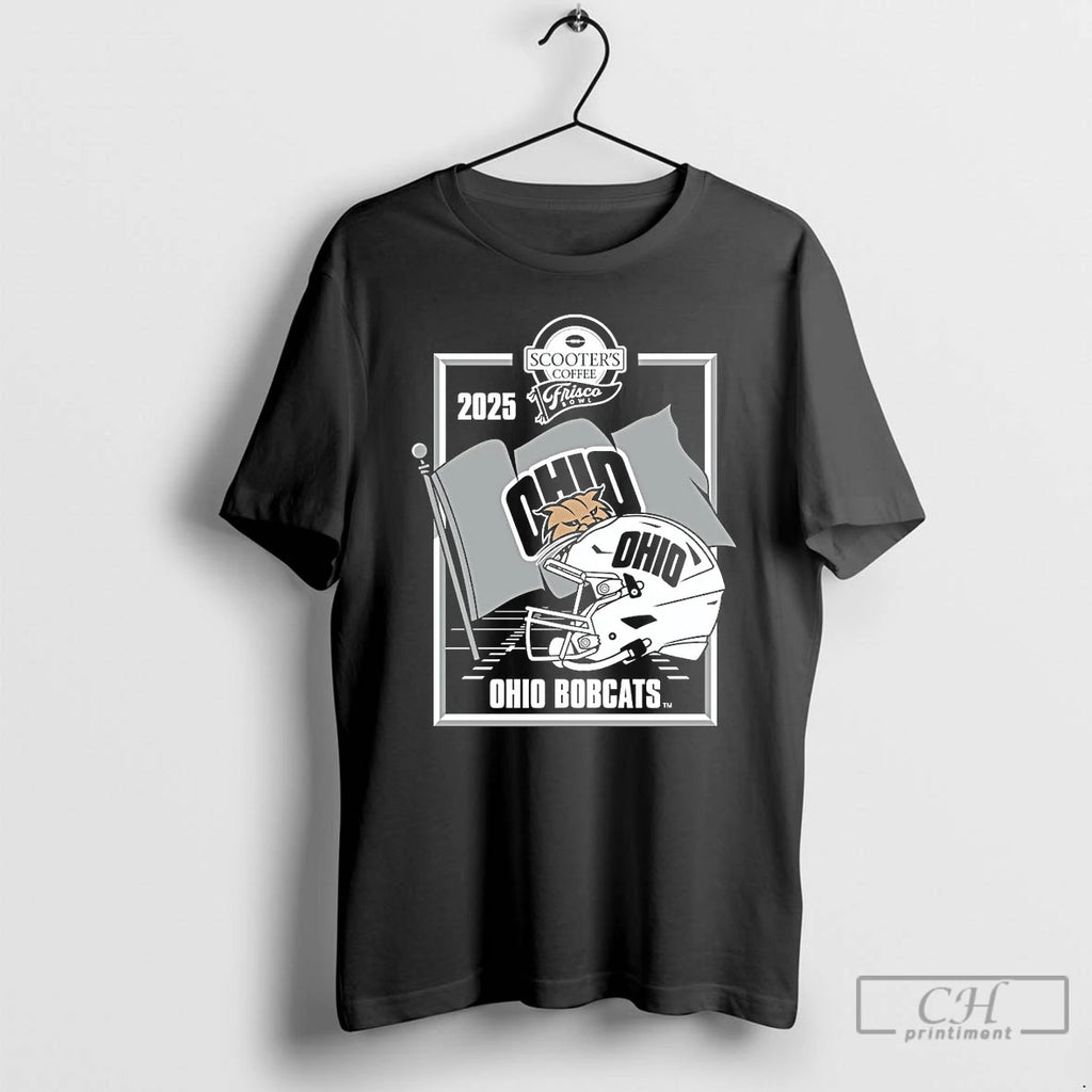 Premium Ohio Bobcats 2025 Frisco Bowl Helmet T-Shirts, Hoodie, Sweatshirt | PopFlextees.com
