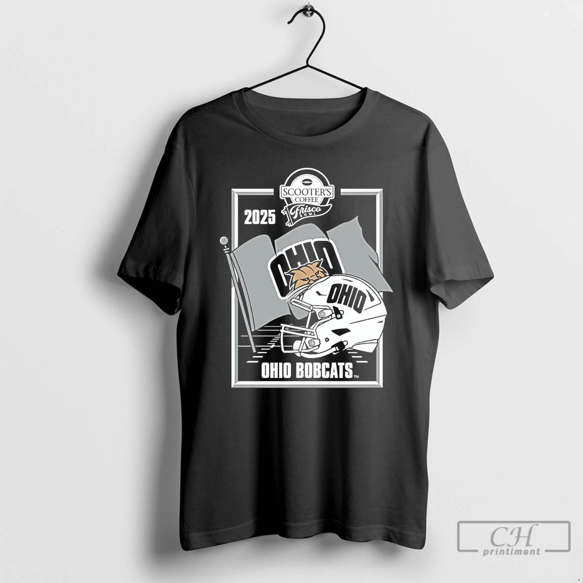 Premium Ohio Bobcats 2025 Frisco Bowl Helmet T-Shirts, Hoodie, Sweatshirt | PopFlextees.com