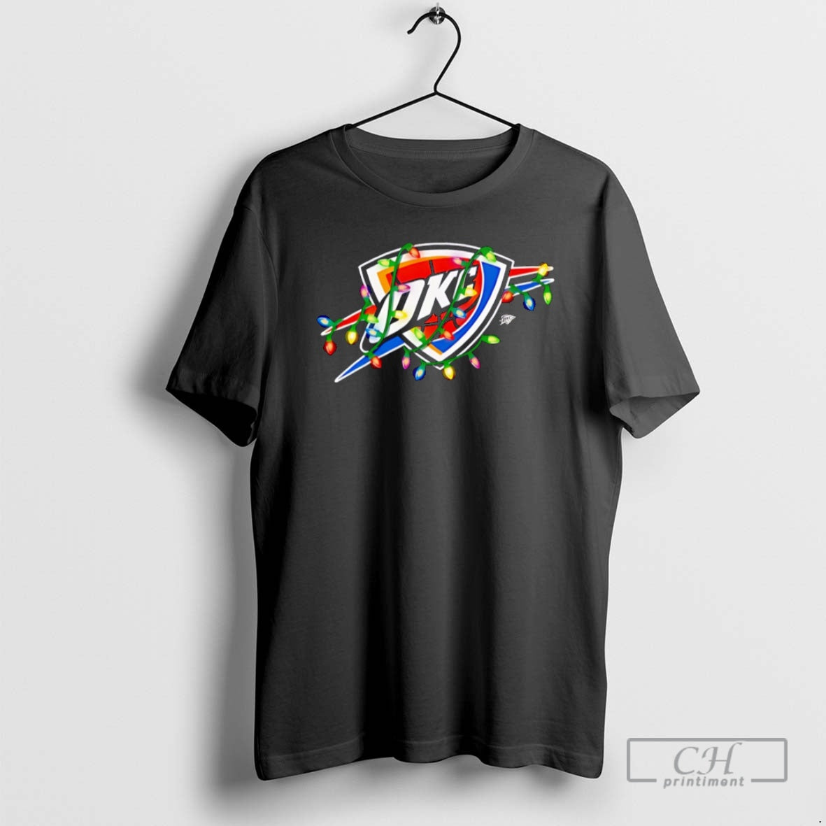 Premium Oklahoma City Thunder Logo Lights Merry Christmas Shirt Sweater Hoodie, Sweatshirt | PopFlextees.com