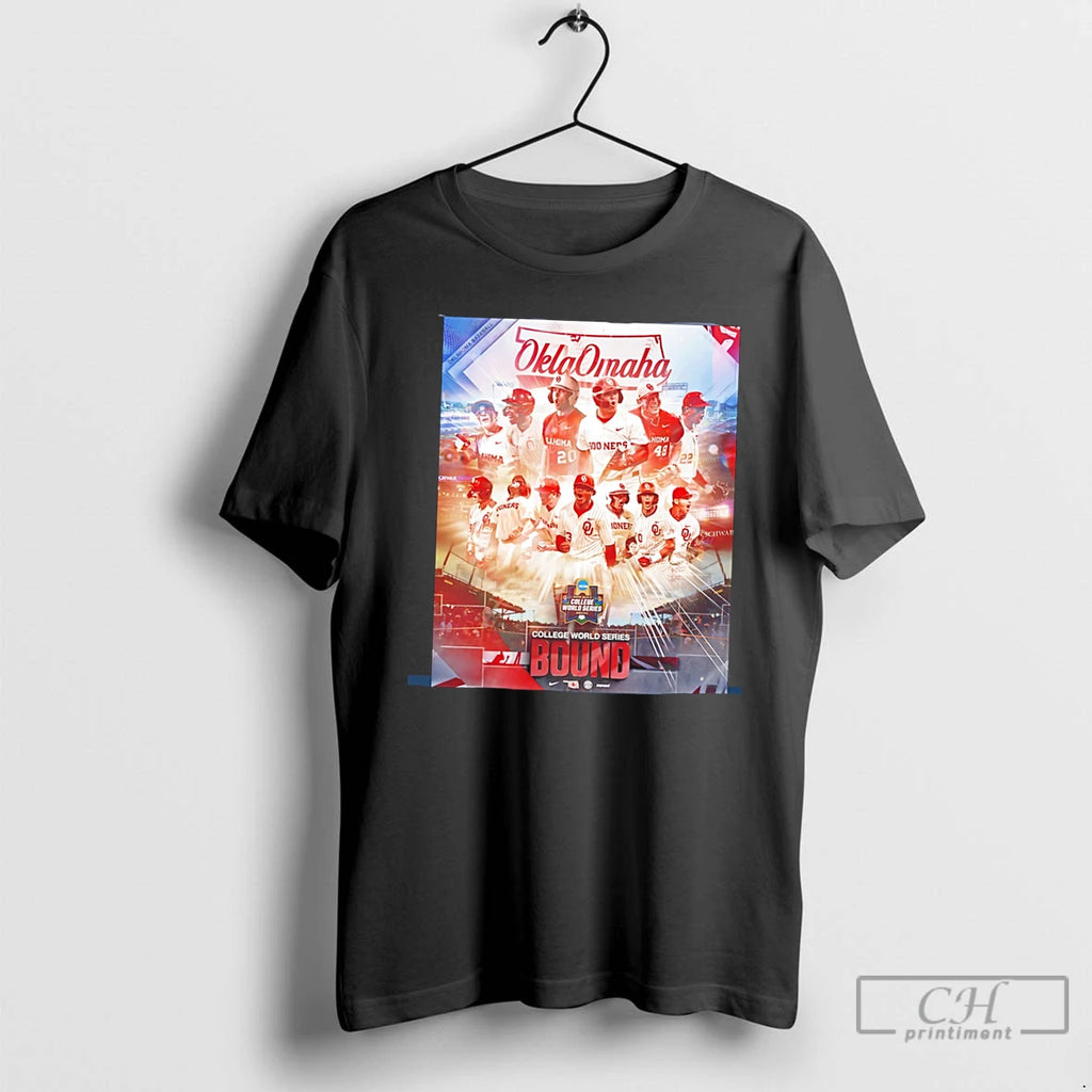 Premium Oklahoma Sooners 2026 Mens College World Series Team Collage Tee