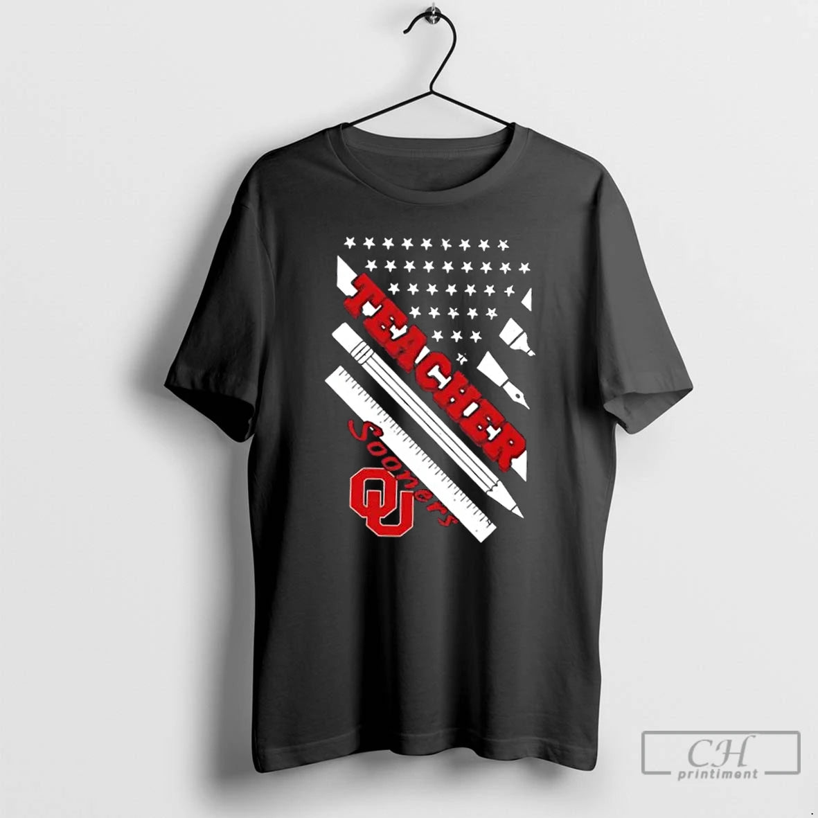 Premium Oklahoma Sooners X Teacher American Flag T-Shirts, Hoodie, Sweatshirt | PopFlextees.com