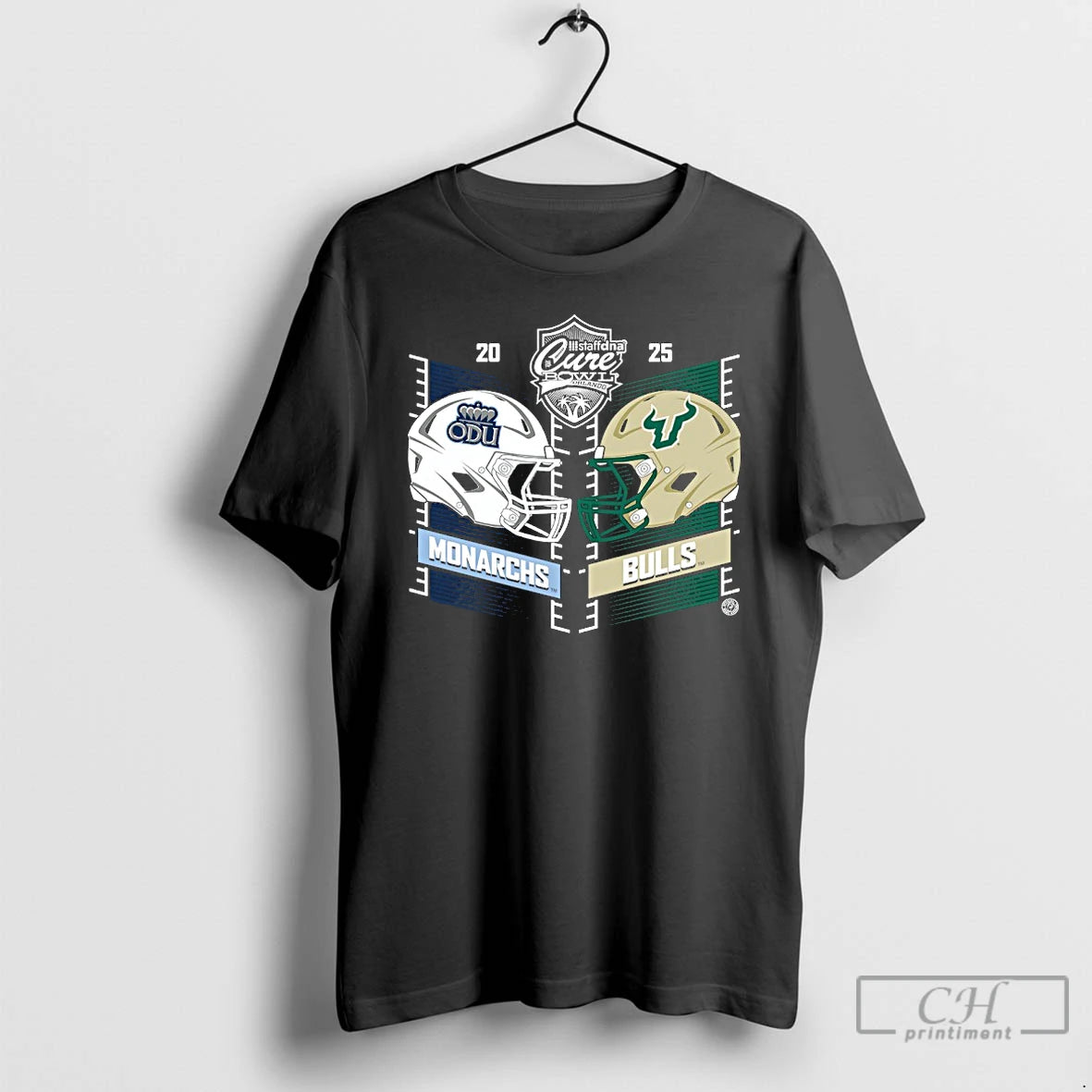 Premium Old Dominion Monarchs Vs South Florida Bulls 2025 Cure Bowl T-Shirts, Hoodie, Sweatshirt | PopFlextees.com