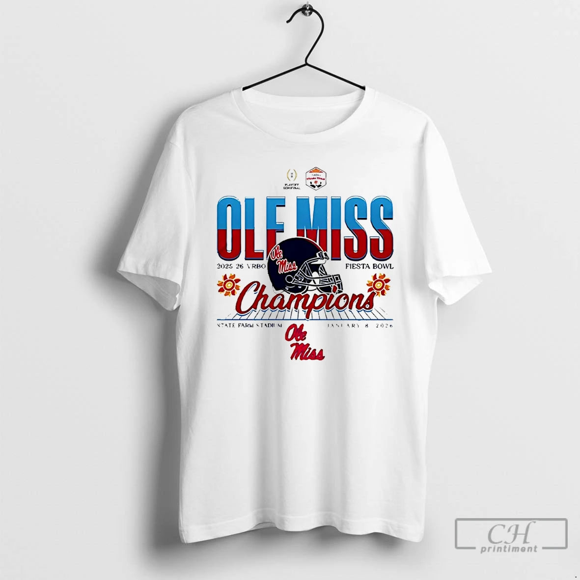 Premium Ole Miss Rebles 2026 Fiesta Bowl Champions Football Helmet T-Shirts, Hoodie, Sweatshirt | PopFlextees.com