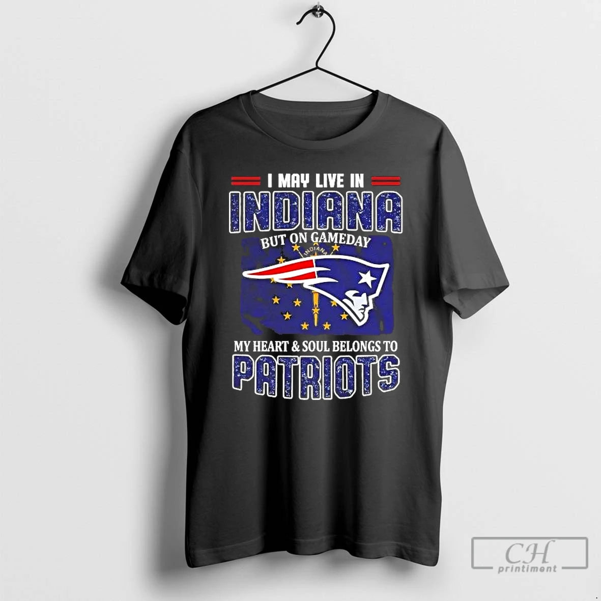 Premium On Gameday My Heart And Soul Belongs To Patriots I May Live In Indiana T-Shirts, Hoodie, Sweatshirt | PopFlextees.com