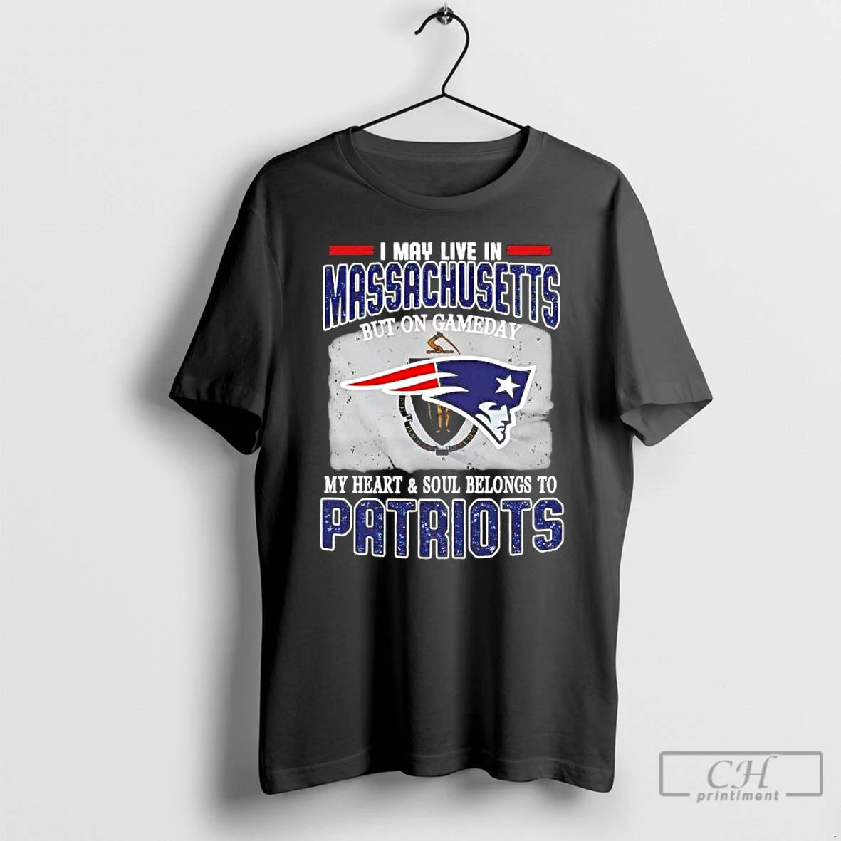 Premium On Gameday My Heart And Soul Belongs To Patriots I May Live In Massachusetts T-Shirts, Hoodie, Sweatshirt