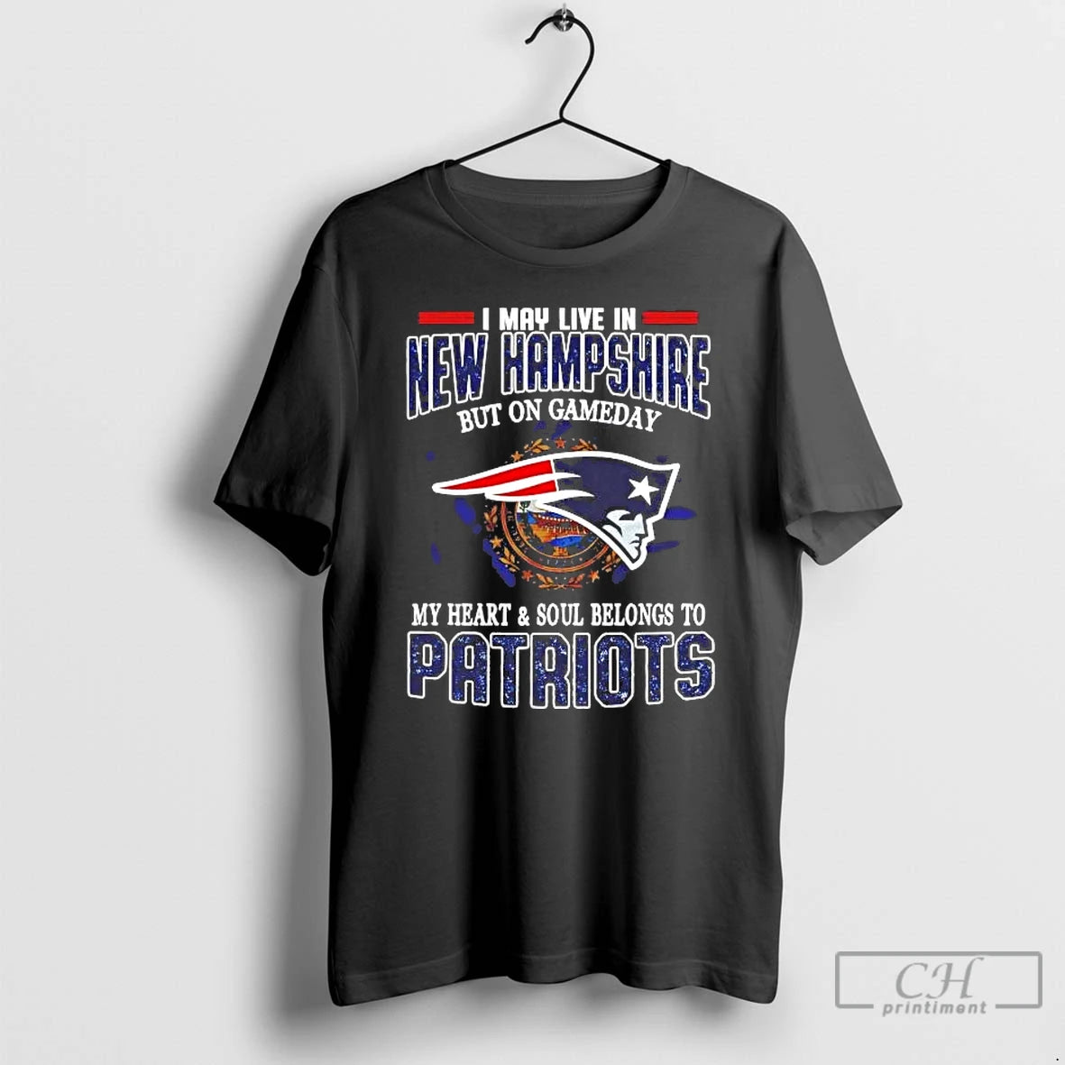 Premium On Gameday My Heart And Soul Belongs To Patriots I May Live In New T-Shirts, Hoodie, Sweatshirt | PopFlextees.com
