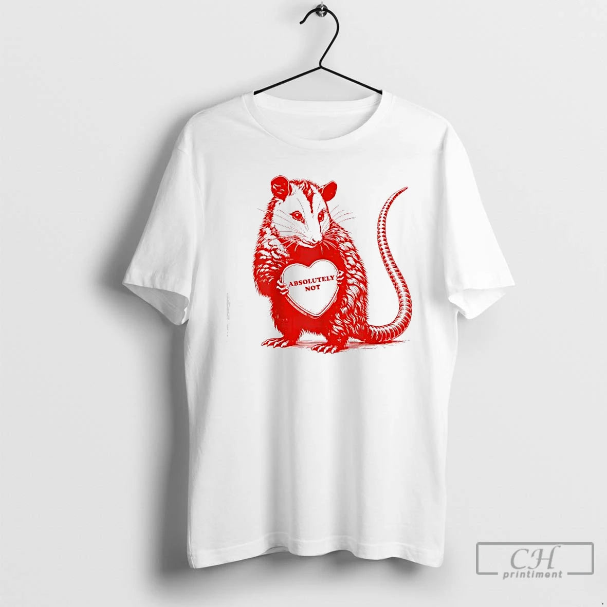 Premium Opossum Absolutely Not Valentine Graphic T-Shirts, Hoodie, Sweatshirt | PopFlextees.com