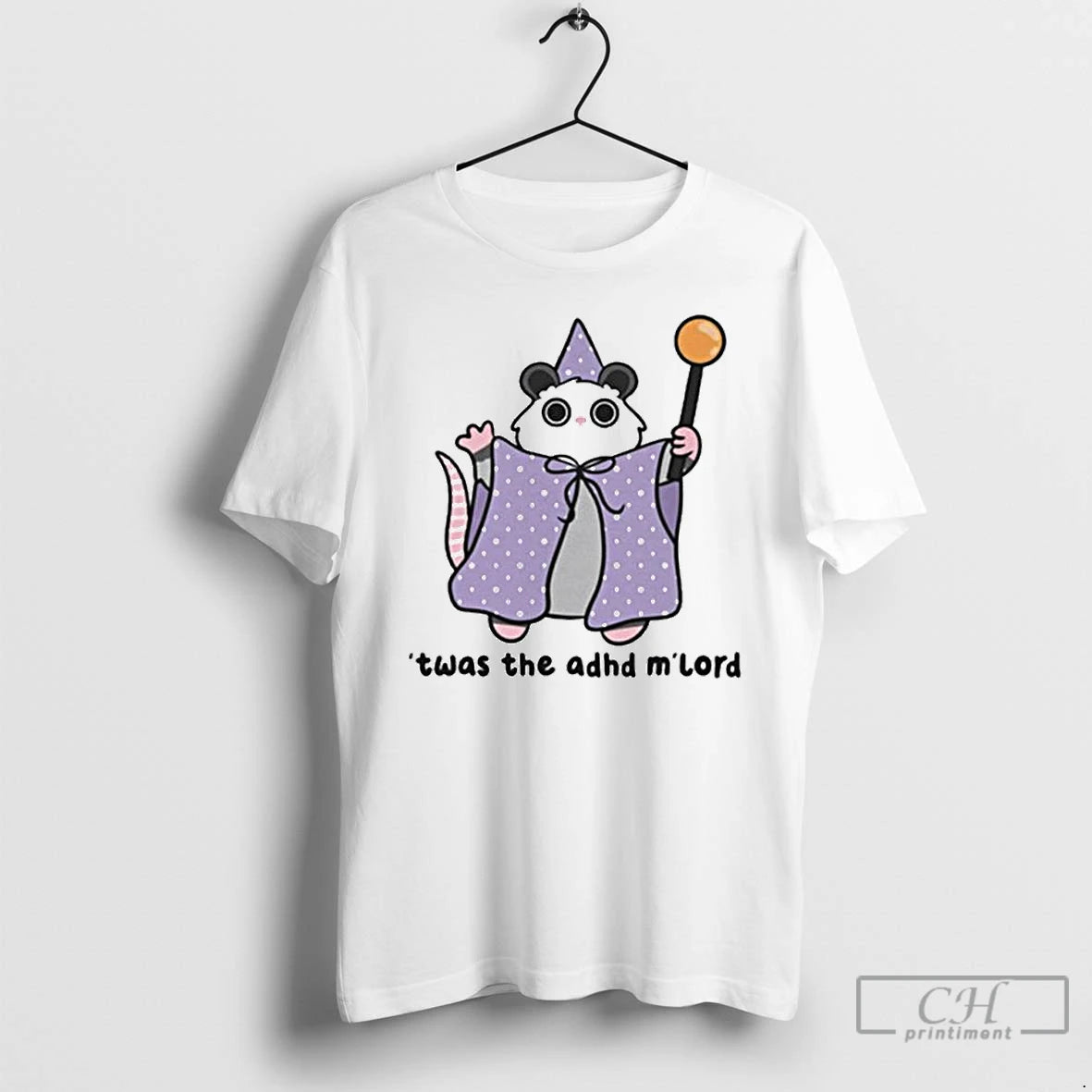 Premium Opossum Wizard Twas The Adhd Mlord Ornaments T-Shirts, Hoodie, Sweatshirt | PopFlextees.com