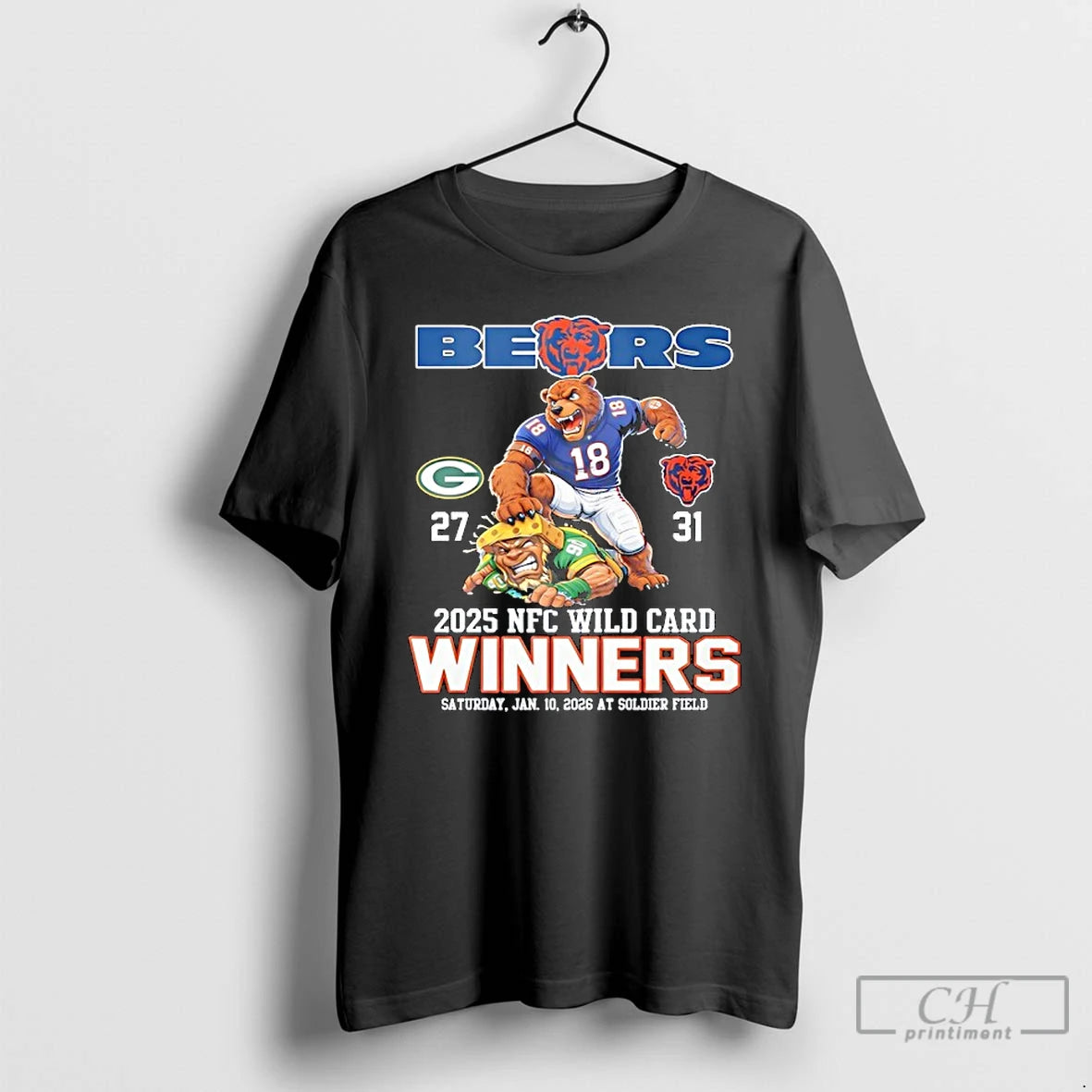 Premium Packers 27 31 Bears 2025 Nfc Wild Card Winners T-Shirts, Hoodie, Sweatshirt | PopFlextees.com