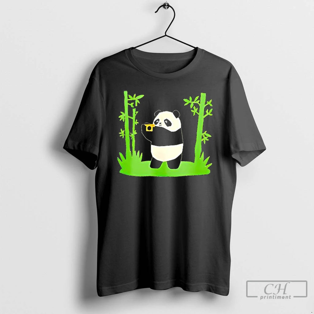 Premium Panda Holding The Camera Cartoon T-Shirts, Hoodie, Sweatshirt | PopFlextees.com