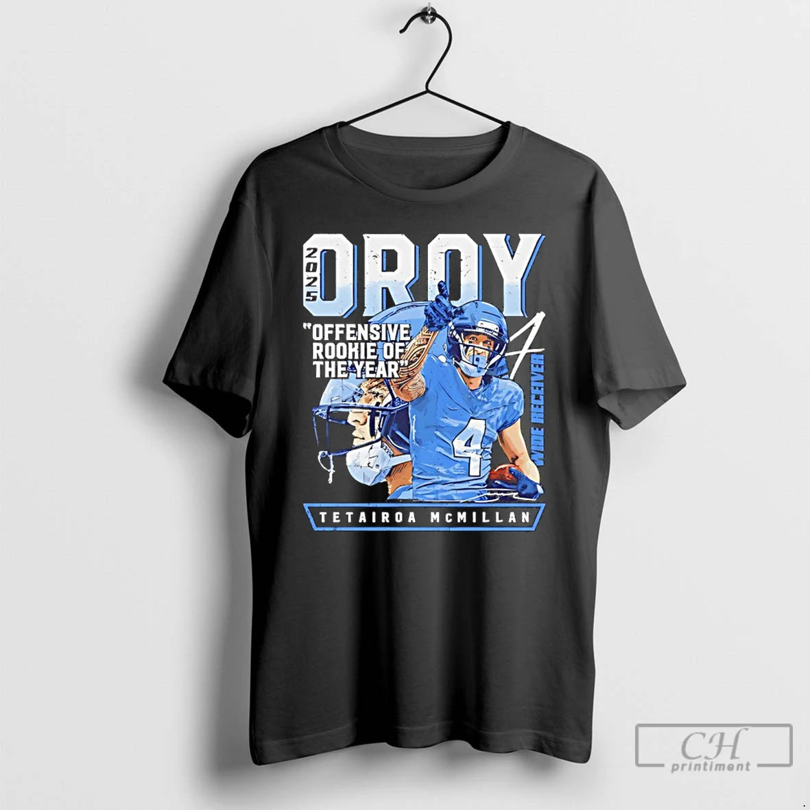 Premium Panthers Tetairoa Mcmillan Offensive Rookie Of The Years 2025 Oroy T-Shirts, Hoodie, Sweatshirt | PopFlextees.com