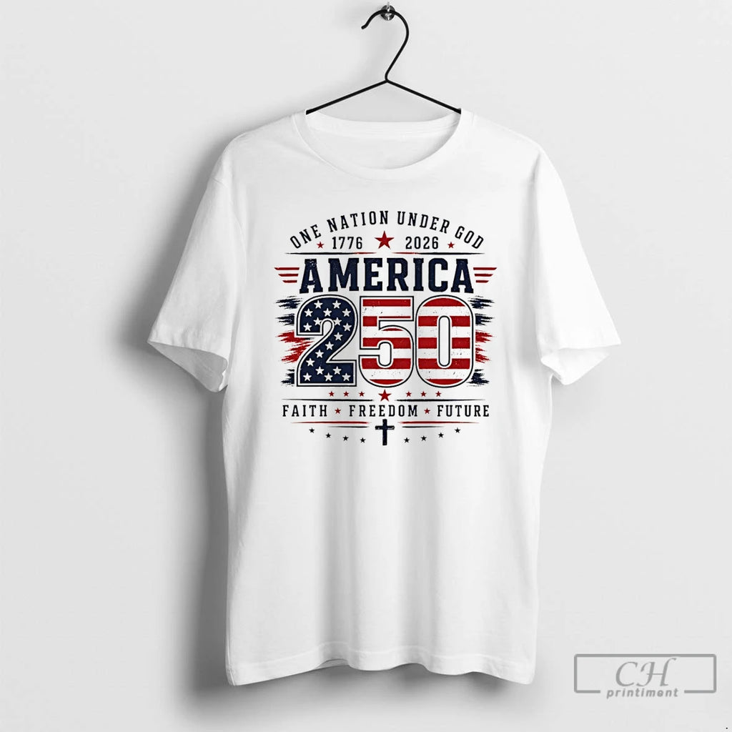 Premium Patriotic American Celebration One Nation Under God 1776 2026 America 250 T Shirts Sweater