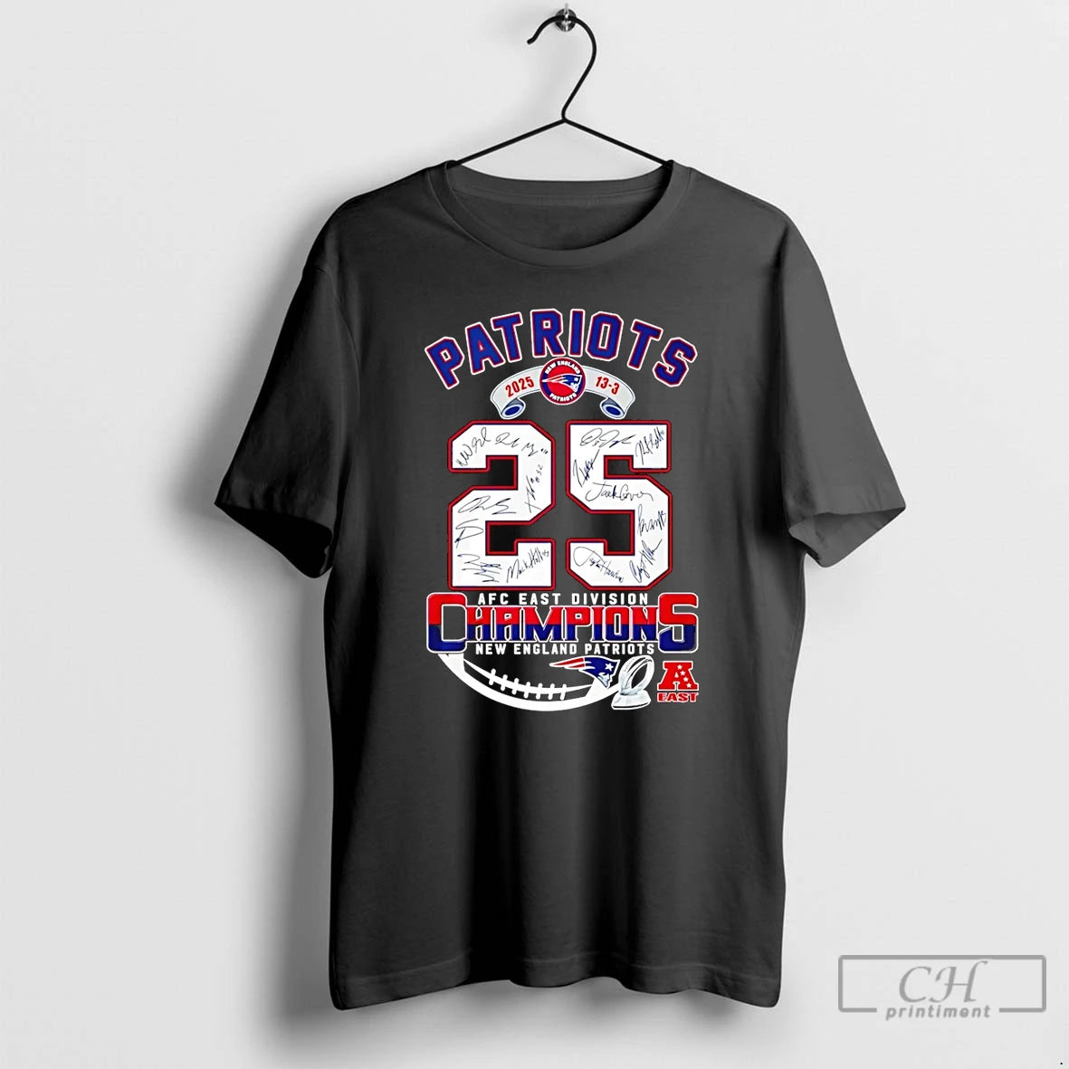 Premium Patriots Afc East Champs 2025 Signatures T-Shirts, Hoodie, Sweatshirt | PopFlextees.com
