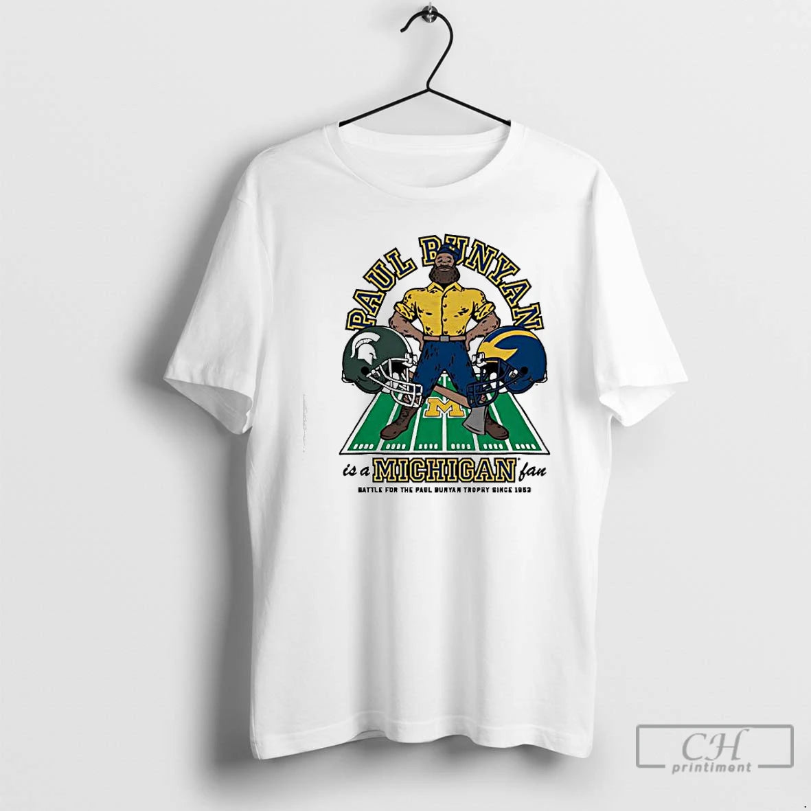 Premium Paul Bunyan Michigan State And Wolverines Helmet T-Shirts, Hoodie, Sweatshirt | PopFlextees.com