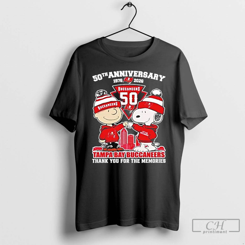 Premium Peanuts Tampa Bay Buccaneers 50th Anniversary 1976 2026 T-Shirts, Hoodie, Sweatshirt | PopFlextees.com