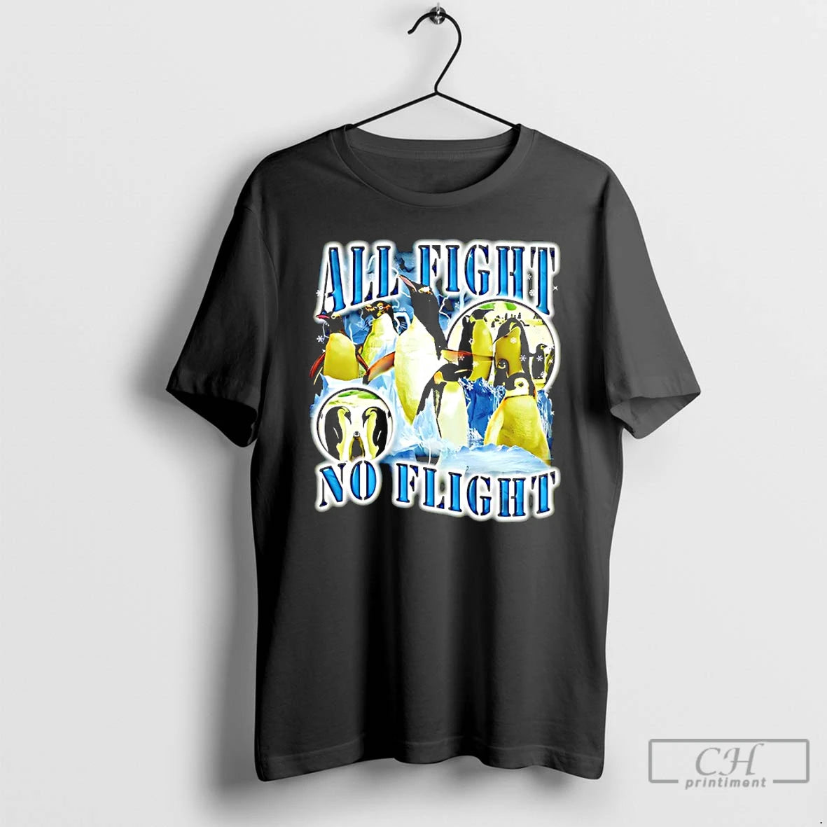 Premium Penguin All Fight No Flight 90s Bootleg T-Shirts, Hoodie, Sweatshirt | PopFlextees.com