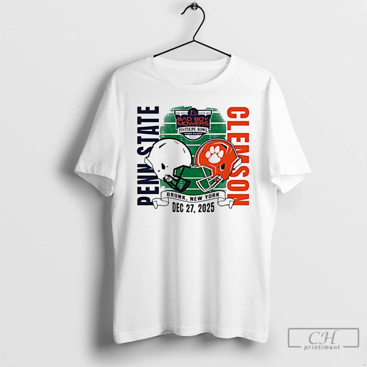 Premium Penn State Vs Clemson 2025 Pinstripe Bowl Dueling Helmet T-Shirts, Hoodie, Sweatshirt | PopFlextees.com