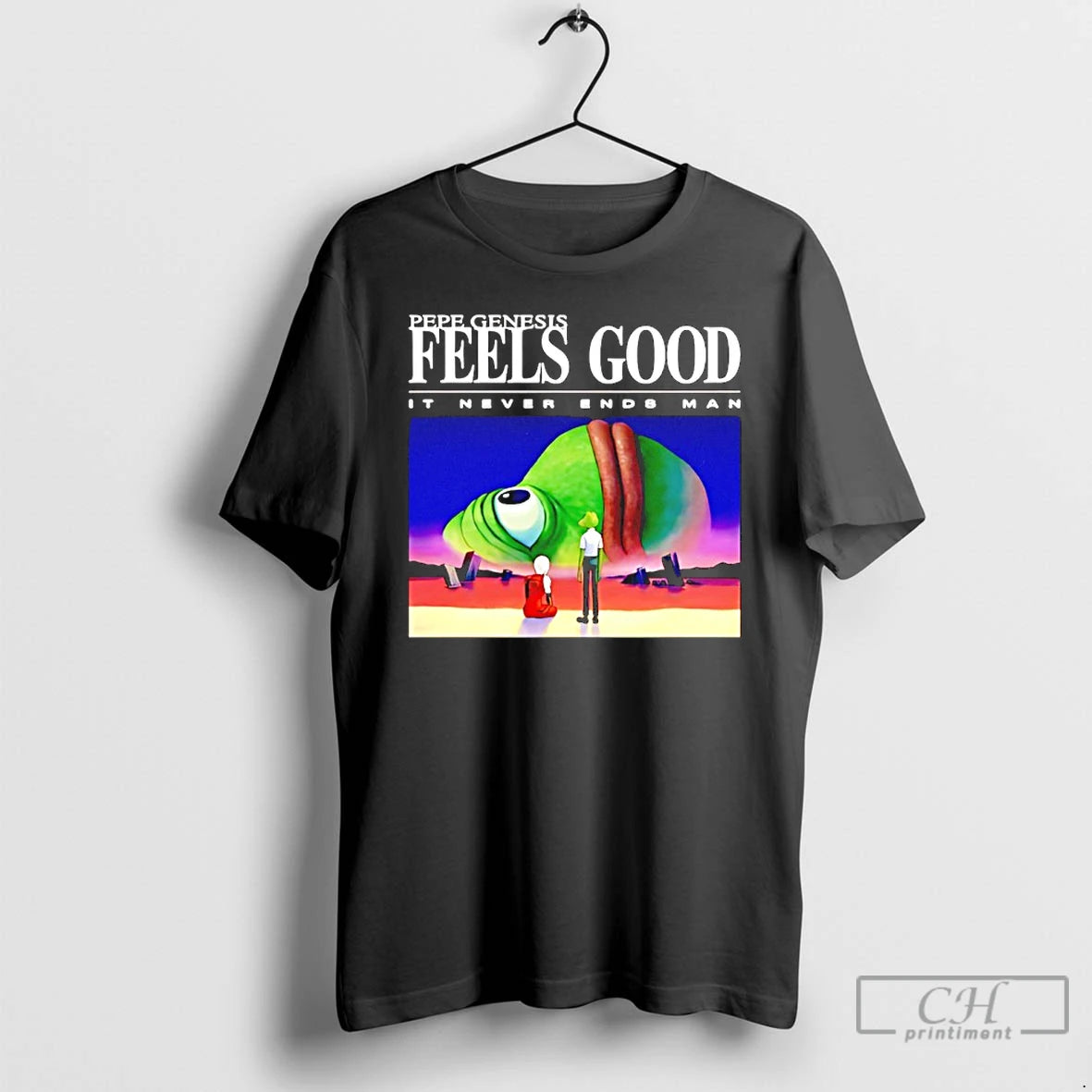 Premium Pepe Genesis Feels Good It Never Ends Man T-Shirts, Hoodie, Sweatshirt | PopFlextees.com