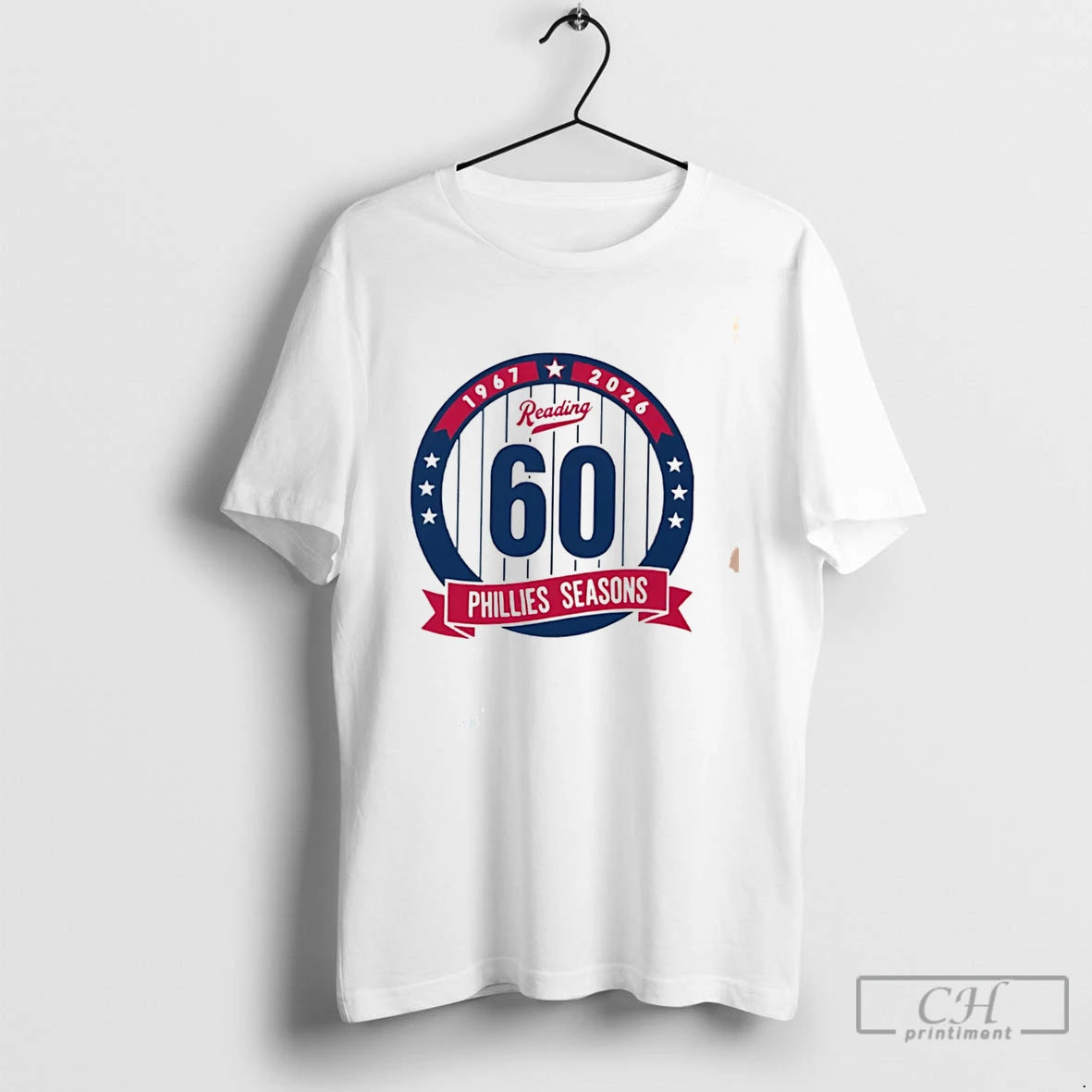 Premium Philadelphia Phillies Reading Fightin Phils 60 Seasons Anniversary 1967%ce%b3co2026 Tee