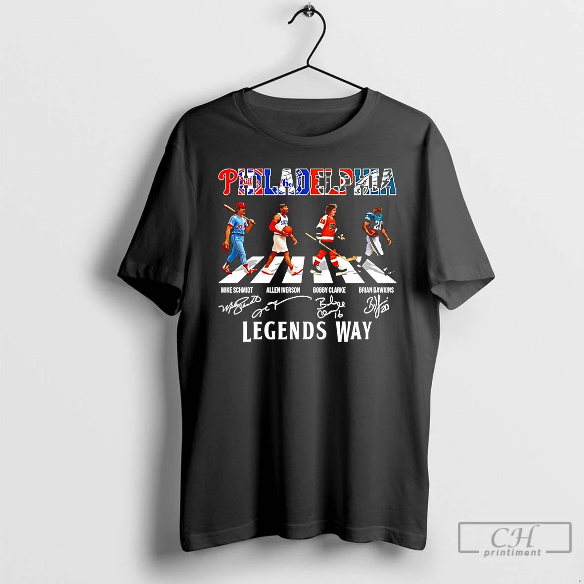 Premium Philadelphia Sports Lengends Way Cross The Street Signatures 2026 T-Shirts, Hoodie, Sweatshirt | PopFlextees.com