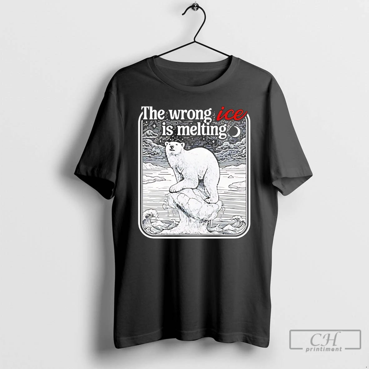 Premium Polar Bear The Wrong Ice Is Melting T-Shirts, Hoodie, Sweatshirt | PopFlextees.com