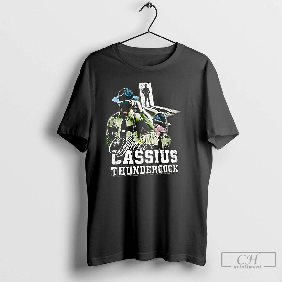 Premium Police Officer Cassius Thundercock Graphic T-Shirts, Hoodie, Sweatshirt | PopFlextees.com