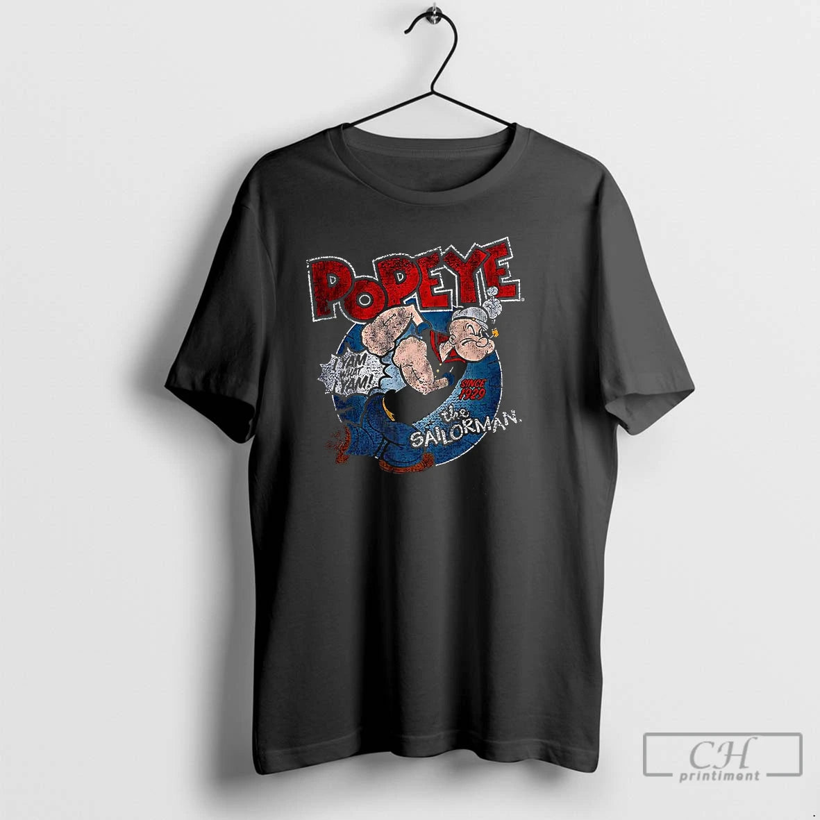 Premium Popeye The Sailorman I Yam What I Yam Cartoon T-Shirts, Hoodie, Sweatshirt | PopFlextees.com