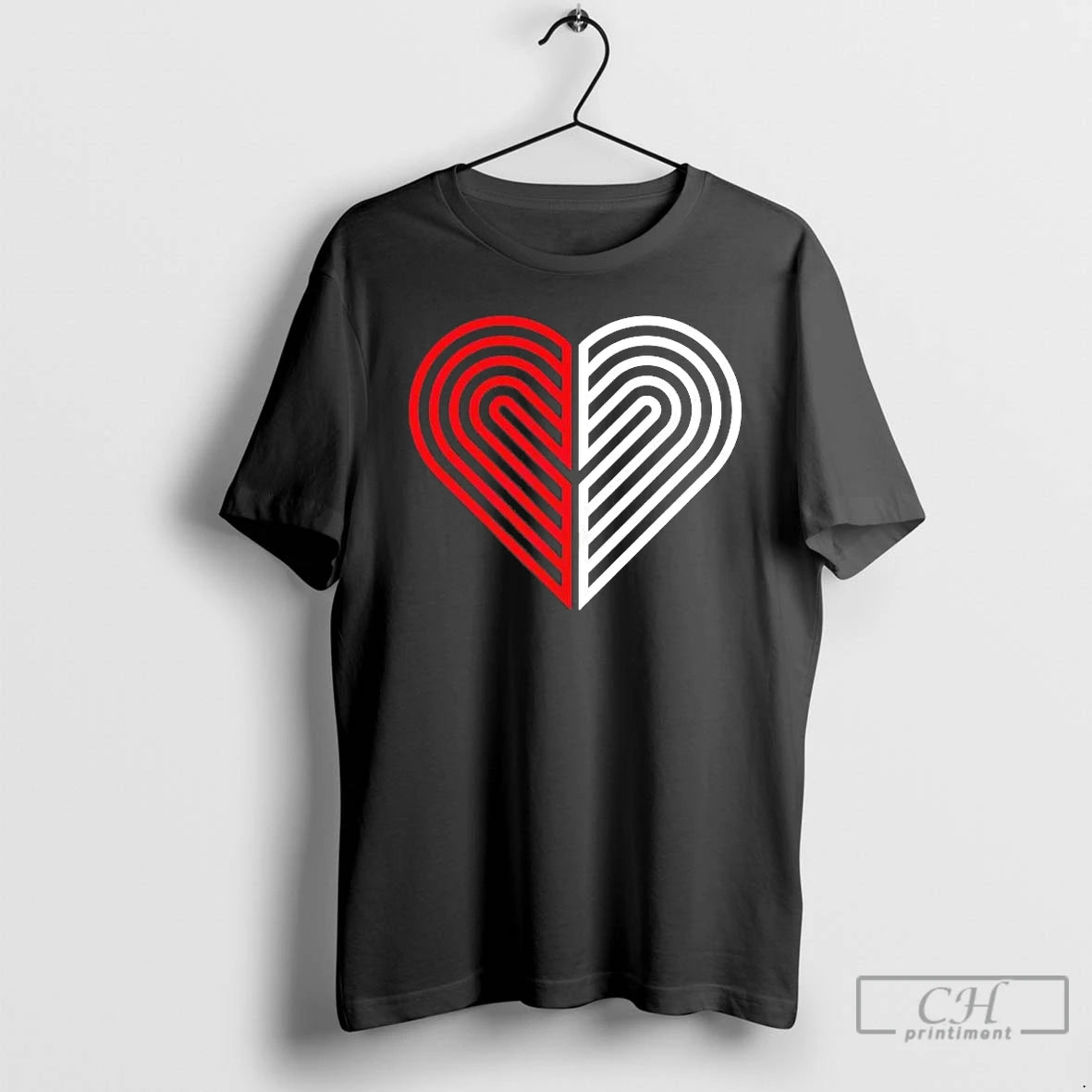 Premium Portland Trail Blazers Love Heart Valentines Day T-Shirts, Hoodie, Sweatshirt | PopFlextees.com