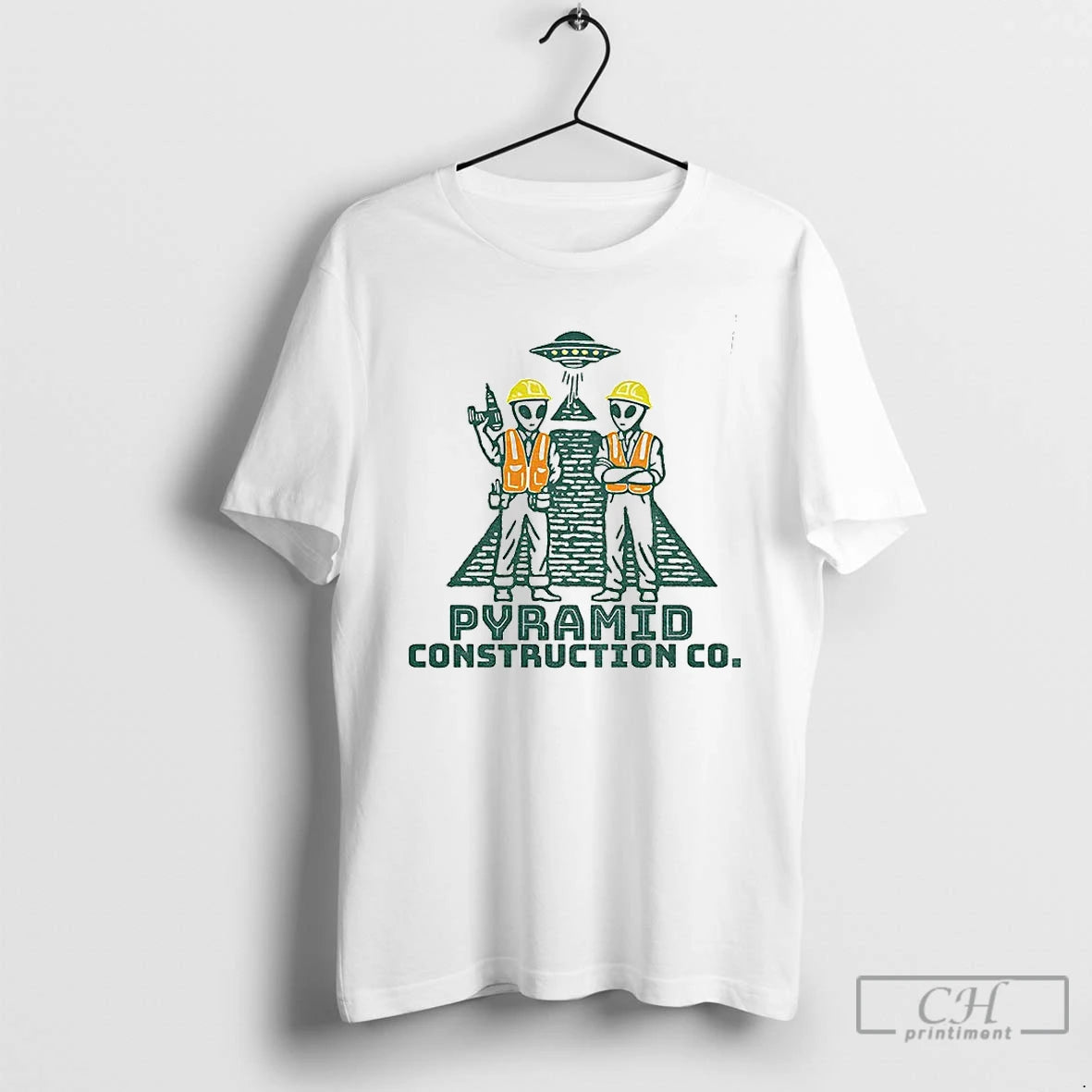 Premium Pyramid Construction Co Funny Alien Ancient Astronaut Humor T-Shirts, Hoodie, Sweatshirt | PopFlextees.com
